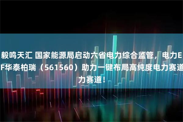 毅鸣天汇 国家能源局启动六省电力综合监管，电力ETF华泰柏瑞（561560）助力一键布局高纯度电力赛道！